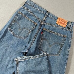 Levis 569 Loose Straight Leg Jeans Mens 33x32 Medium Wash Blue Denim Y2K